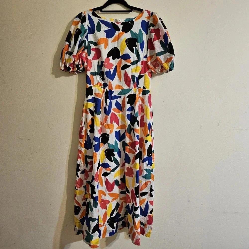 Calvin Klein Puff Sleeve Maxi Dress